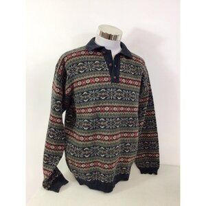 No Excess Vintage Wool Sweater Y2K Fair Isle Mens Large